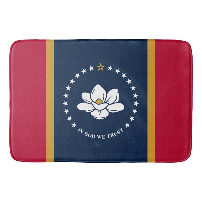 Tapis De Bain Large bath mat with flag of Mississippi, USA (Devant)