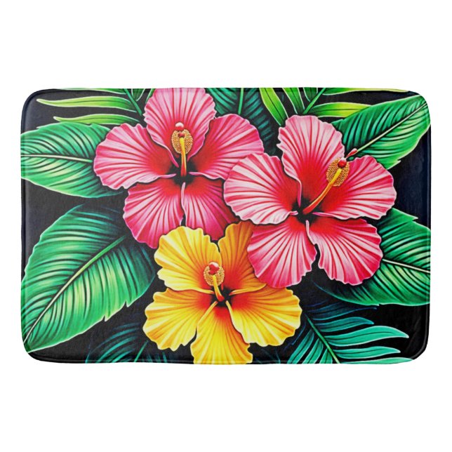 Tapis De Bain L'art tropical des Hibiscus (Devant)