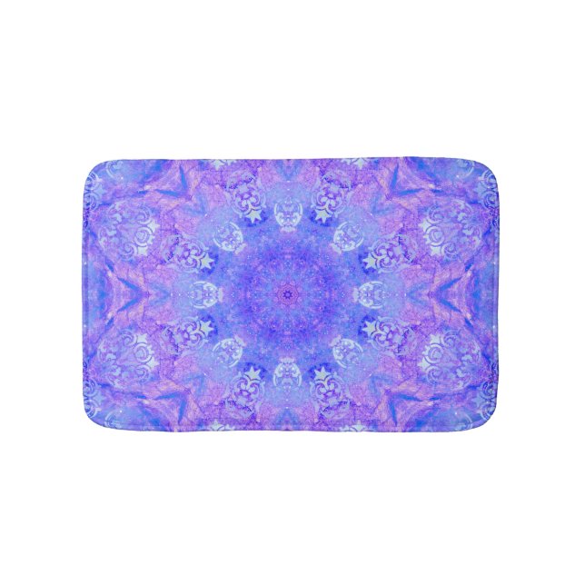 Tapis De Bain Lavande Ciel bleu pourpre Éperche Damas (Devant)