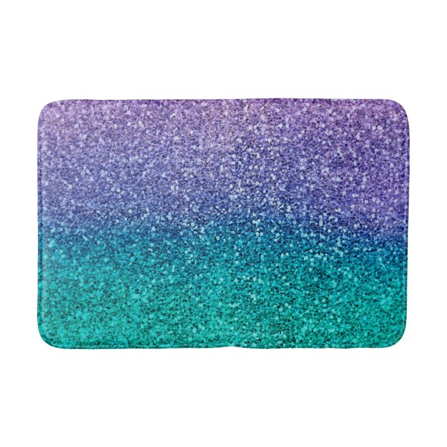 Tapis De Bain Lavender Purple & Teal Aqua Green Sparkly Glitter (Devant)