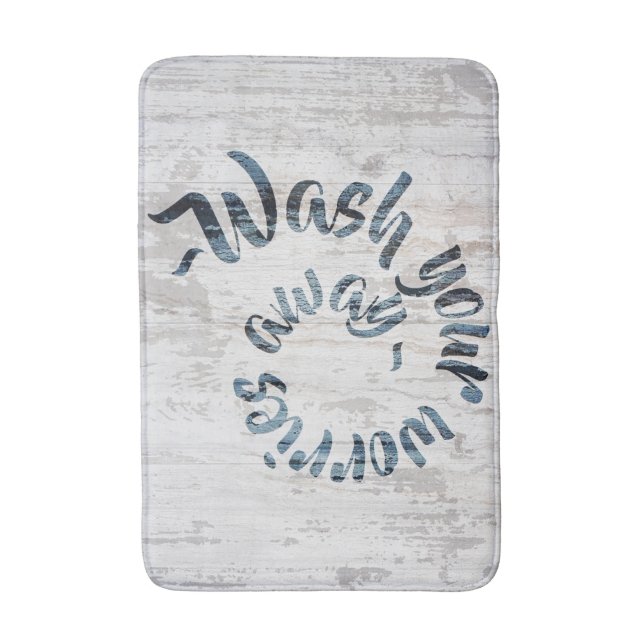 Tapis De Bain Lavez-vous vos soucis à Boho rustique (Devant (Vertical))