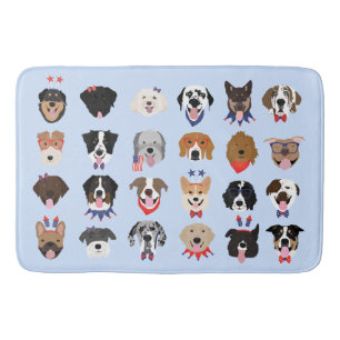 Tapis De Bain Le 4 Juillet Dog Visages