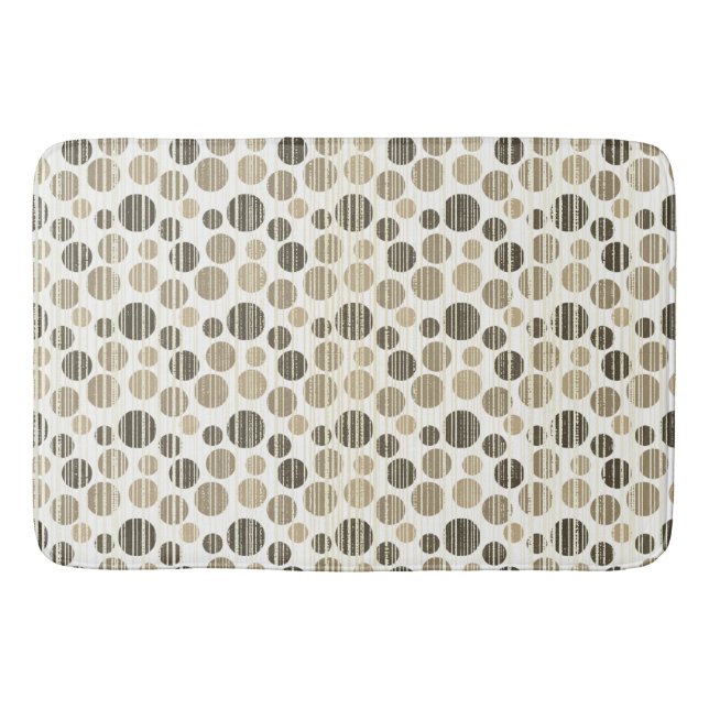 Tapis De Bain Le beige et les Pois gris modernes (Devant)