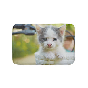 Tapis De Bain Le chaton monte un vélo