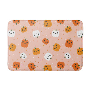 Tapis De Bain Le Citrouille Cute Kawaii fait face au Motif