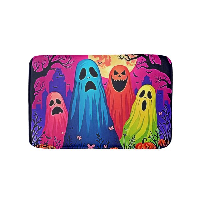 Tapis De Bain Le design de la fête d'Halloween de Neon Ghosts (Devant)