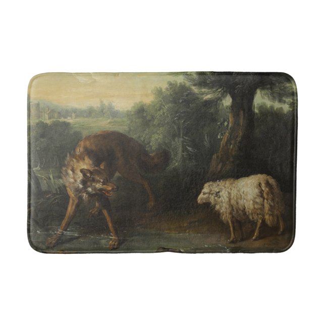 Tapis De Bain Le loup et l'agneau (par Jean-Baptiste Oudry) (Devant)