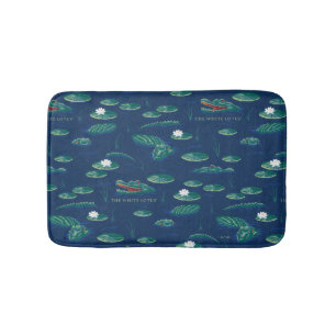 Tapis De Bain Le Motif de la lagune du Lotus Alligator blanc