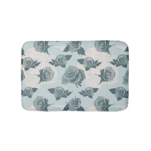 Tapis De Bain Le motif floral avec s'est levé