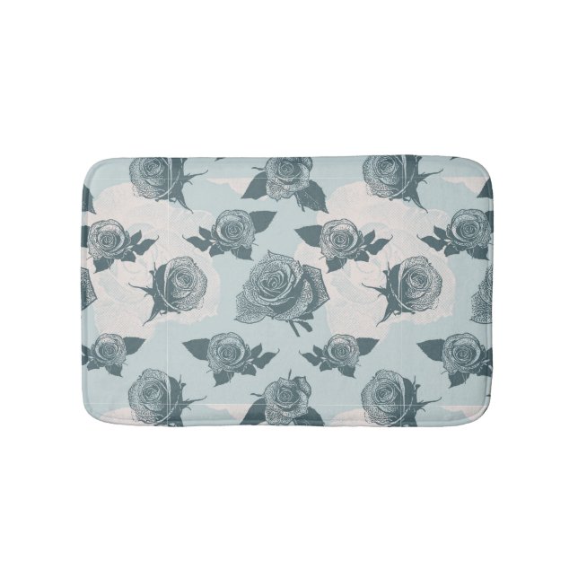 Tapis De Bain Le motif floral avec s'est levé (Devant)