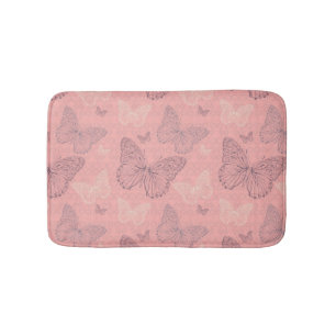 Tapis De Bain Le rose de papillon