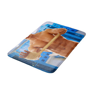 Tapis De Bain Le torse nu de l'homme musclé de SlipperyJoe's abs