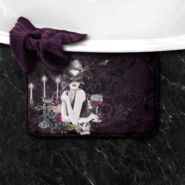 Tapis De Bain Le Vampiress | Moody Gothic Vampy Glam Pale Peau (Créateur téléchargé)