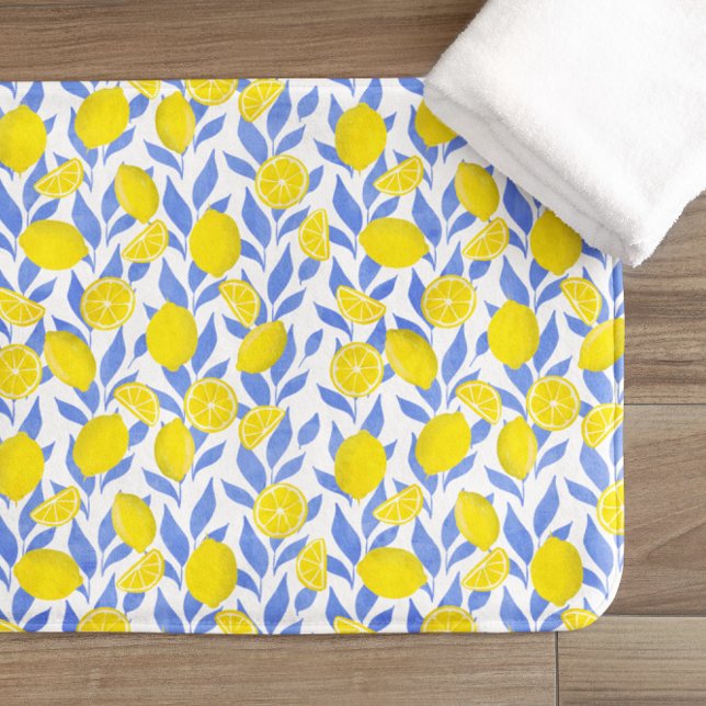 Tapis De Bain Lemons Blue Mediterranean (Créateur téléchargé)