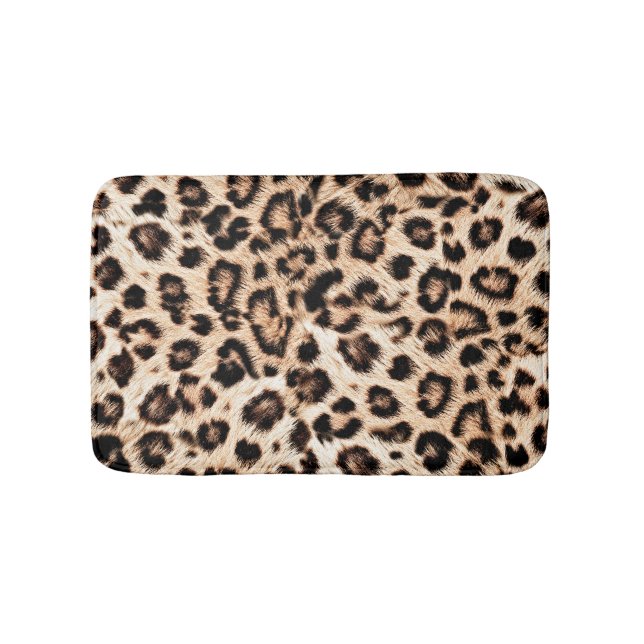 Tapis De Bain Leopard Design Motif : Wild Elegance. (Devant)