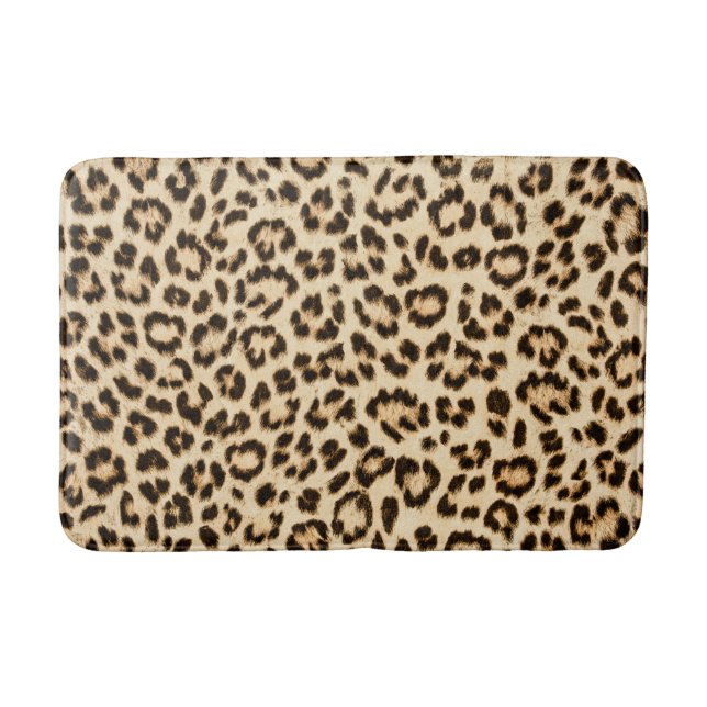 Tapis De Bain Leopard en cuir Imprimer Motif Monogramme (Devant)