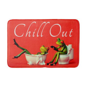 TAPIS DE BAIN LES CHEVÊCHEURS FUNNY S'ENLÈVENT. TEMPS SPA.ROUG
