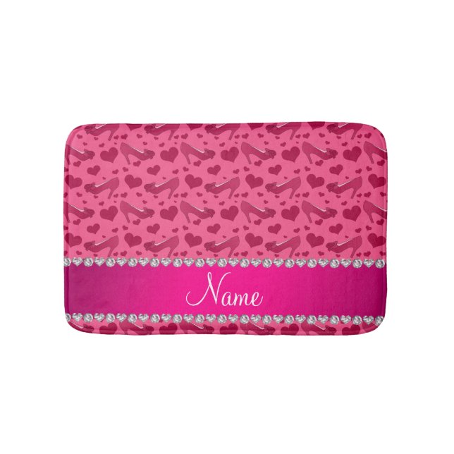 Tapis De Bain Les coeurs roses nommés personnalisés chausse des (Devant)
