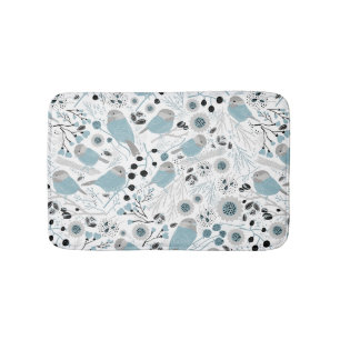 Tapis De Bain Les Déchets Doux Et Bleu, Noir Et Gris