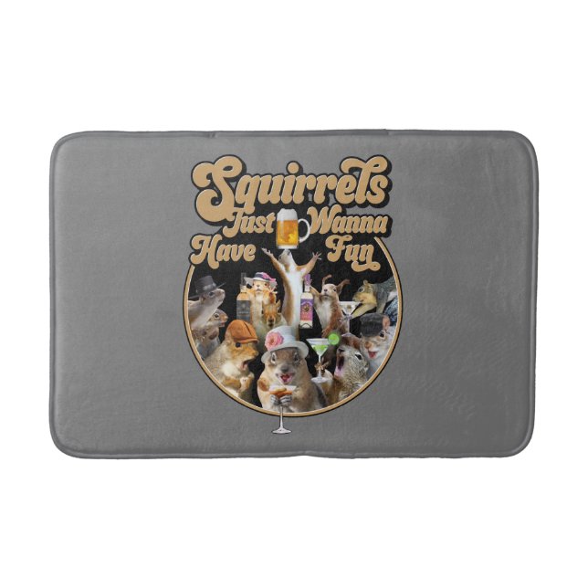 Tapis De Bain Les Écureuils Veux Juste S'Amuser (Devant)