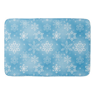 Tapis De Bain Les Flammes De Neige D'Hiver Sur Aqua