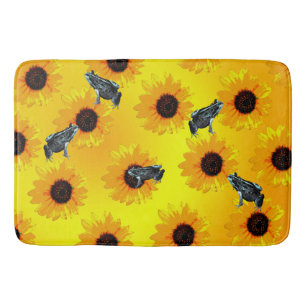 Tapis De Bain "Les grenouilles et les tournesols : un Motif de l