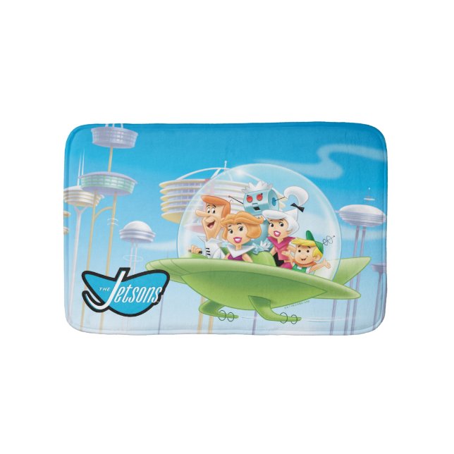 Tapis De Bain Les Jetsons | La Famille Volant Voiture Mat (Devant)