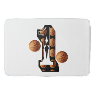 Tapis De Bain Les Joueurs De Basketball Numéro Un Avec Basketbal