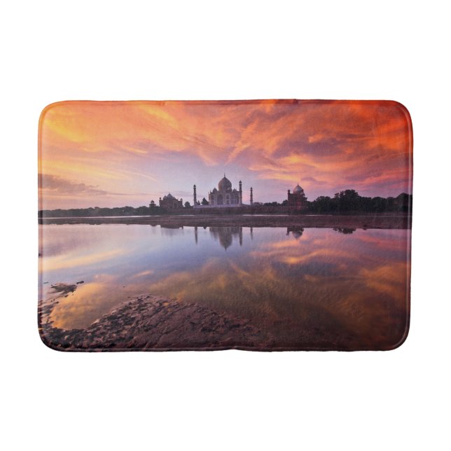Tapis De Bain Les monuments | Coucher de soleil de Taj Mahal (Devant)