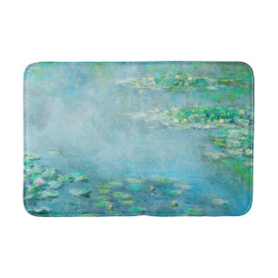 Tapis De Bain Les Nympheas Water Lilies Bleu clair Art