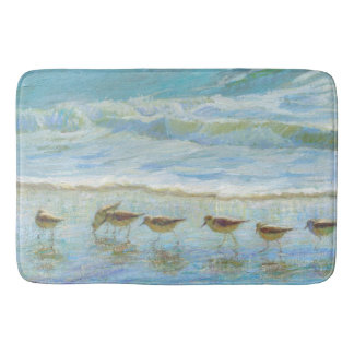 Tapis De Bain Les oiseaux de rivage, une journée à la plage