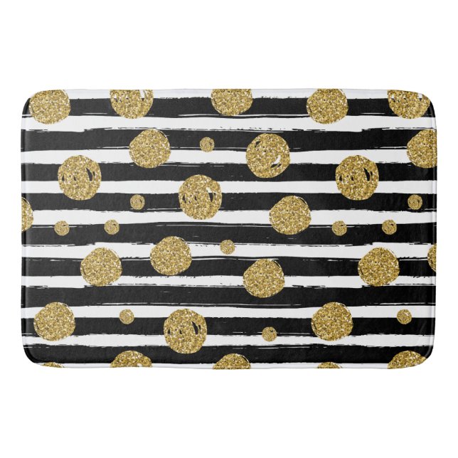 Tapis De Bain Les parties scintillantes d'or de Faux pointillent (Devant)