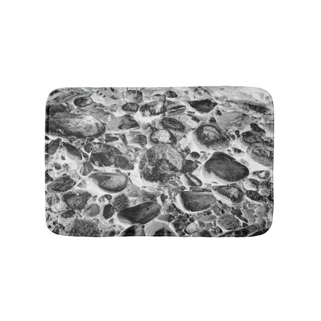 Tapis De Bain Les pavés et l'eau Noir et blanc (Devant)
