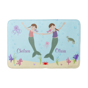 Tapis De Bain Les soeurs Brown de cheveux de sirène ont
