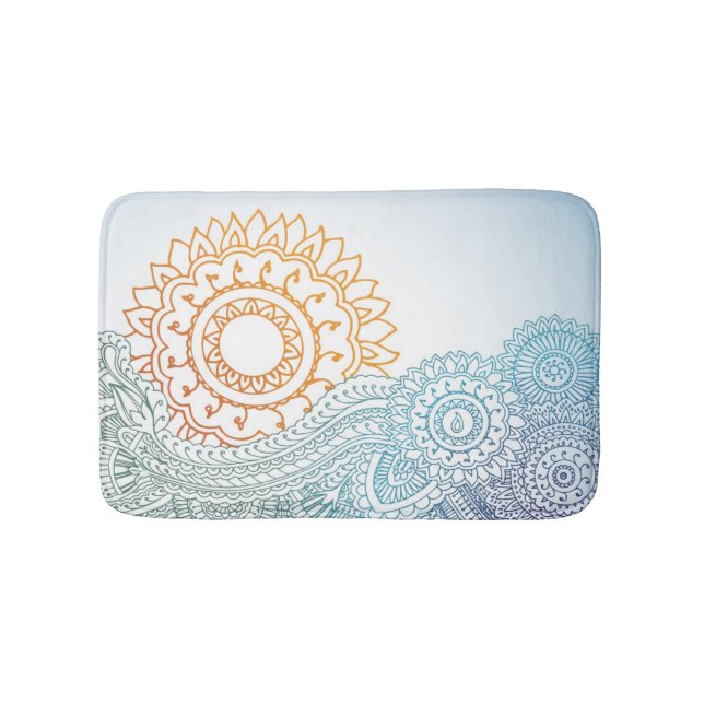 Tapis De Bain Lever de soleil détaillé d'abrégé sur henné (Devant)