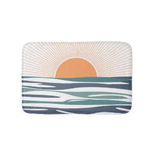 Tapis De Bain Lever du soleil au bord de la mer