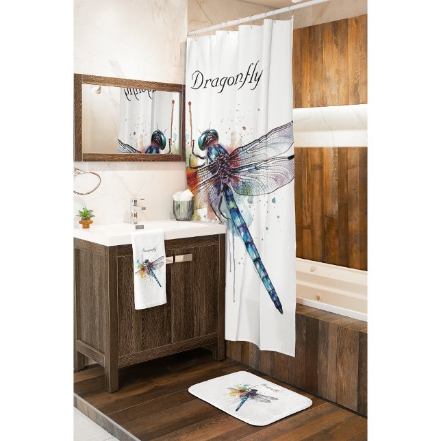 Tapis De Bain libellule colorée personnalisable (Créateur téléchargé)