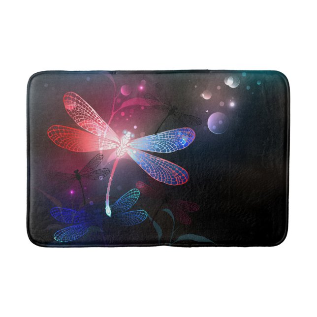Tapis De Bain libellule rouge brillante (Devant)