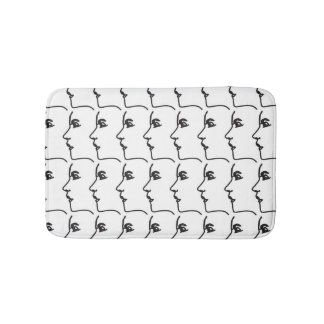 Tapis De Bain Ligne continue, profils faciaux, illustration arti