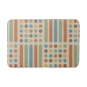 Tapis De Bain Lignes de cercles du milieu du siècle 1 multicolor