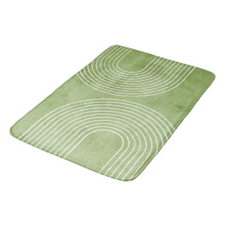 Tapis De Bain Lin vert citron minimaliste