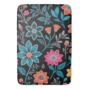 Tapis De Bain Linoprint coloré motif floral
