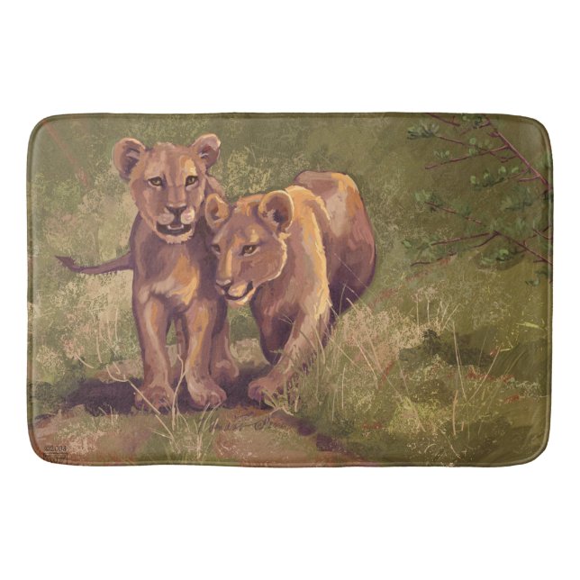 Tapis De Bain Lion Cubs Art (Devant)