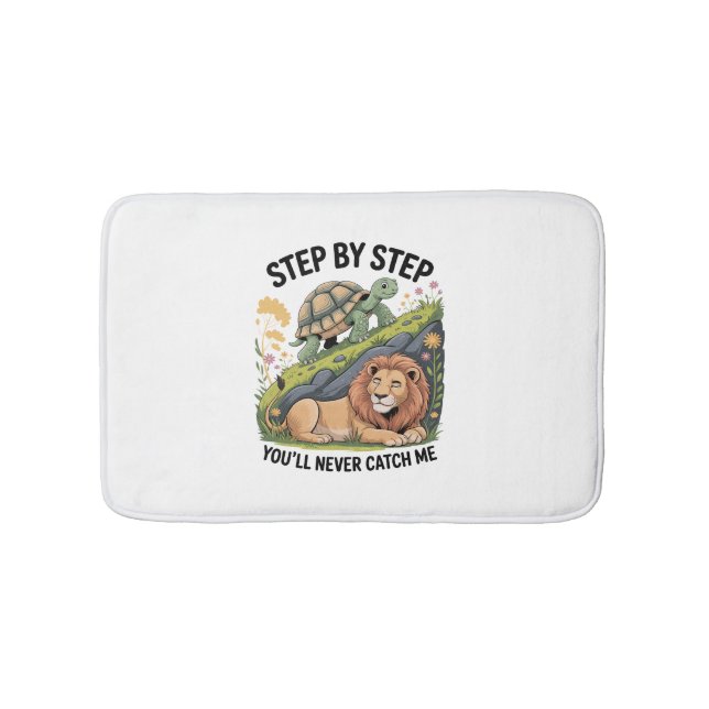 Tapis De Bain Lion de tortue drôle (Devant)