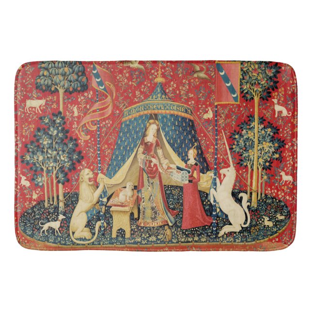 Tapis De Bain Lion D'ENFANCE ET D'UNICORN, Fleurs D'Imaginaires, (Devant)