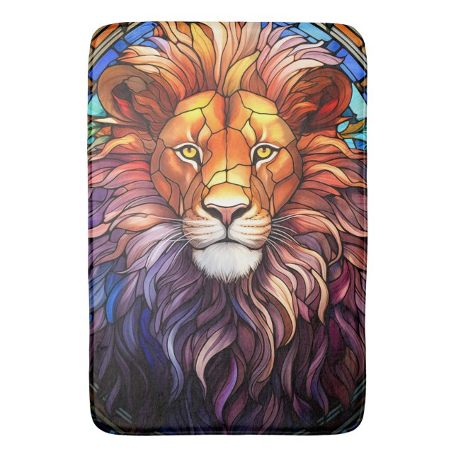 Tapis De Bain Lion Majestueux En Verre Tissan (devant Vertical)