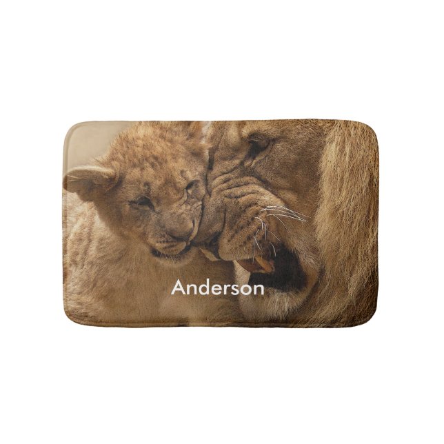 Tapis De Bain Lion personnalisé avec le lion de bébé (Devant)