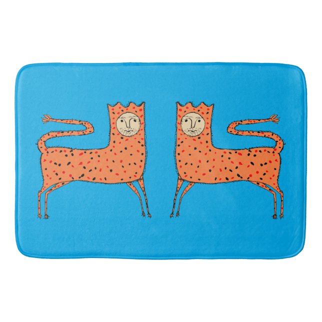 Tapis De Bain Lion primitif anglais du 18e siècle (Devant)