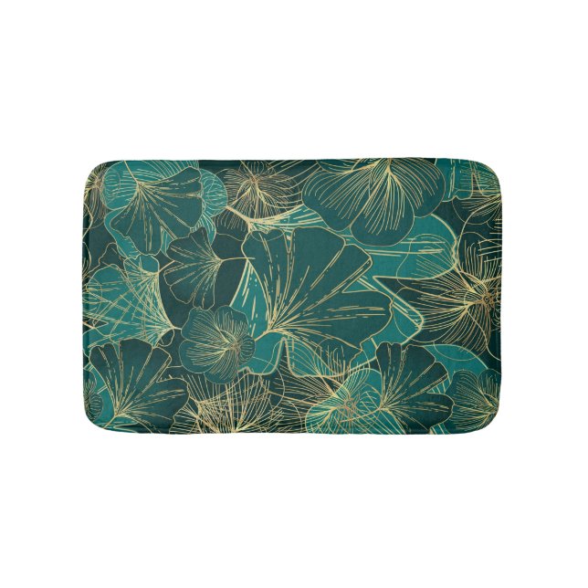Tapis De Bain Liquide Vert Et Or (Devant)