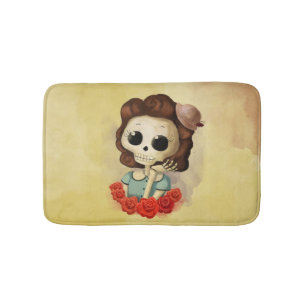 Tapis De Bain Little Miss Death et Roses
